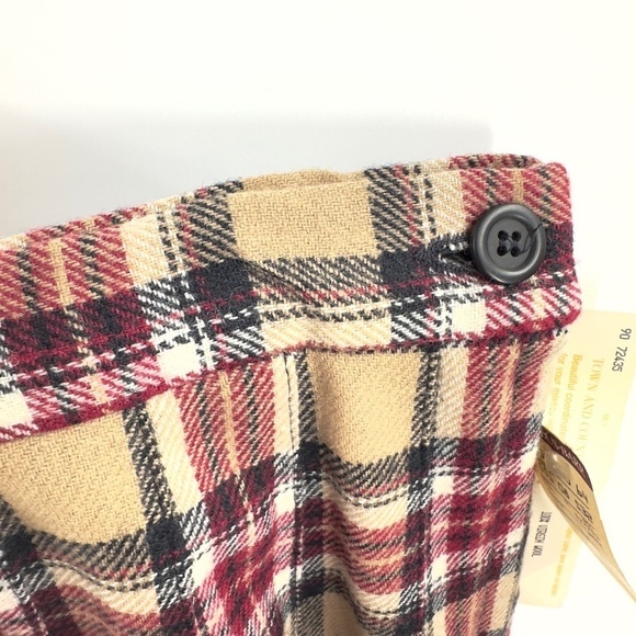 Vintage Pendleton Womens Wool Pleated Skirt Size 8 Deadstock Plaid Tan Red NEW - Picture 3 of 10
